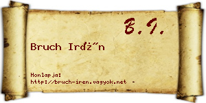 Bruch Irén névjegykártya